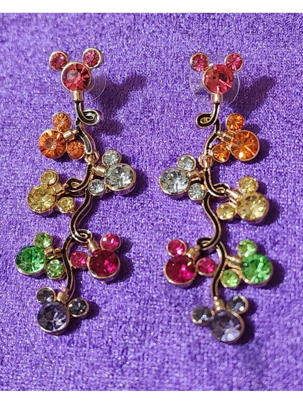 Disney x BaubleBar Multicolor Crystal Mickey Mouse Vine Drop Earrings